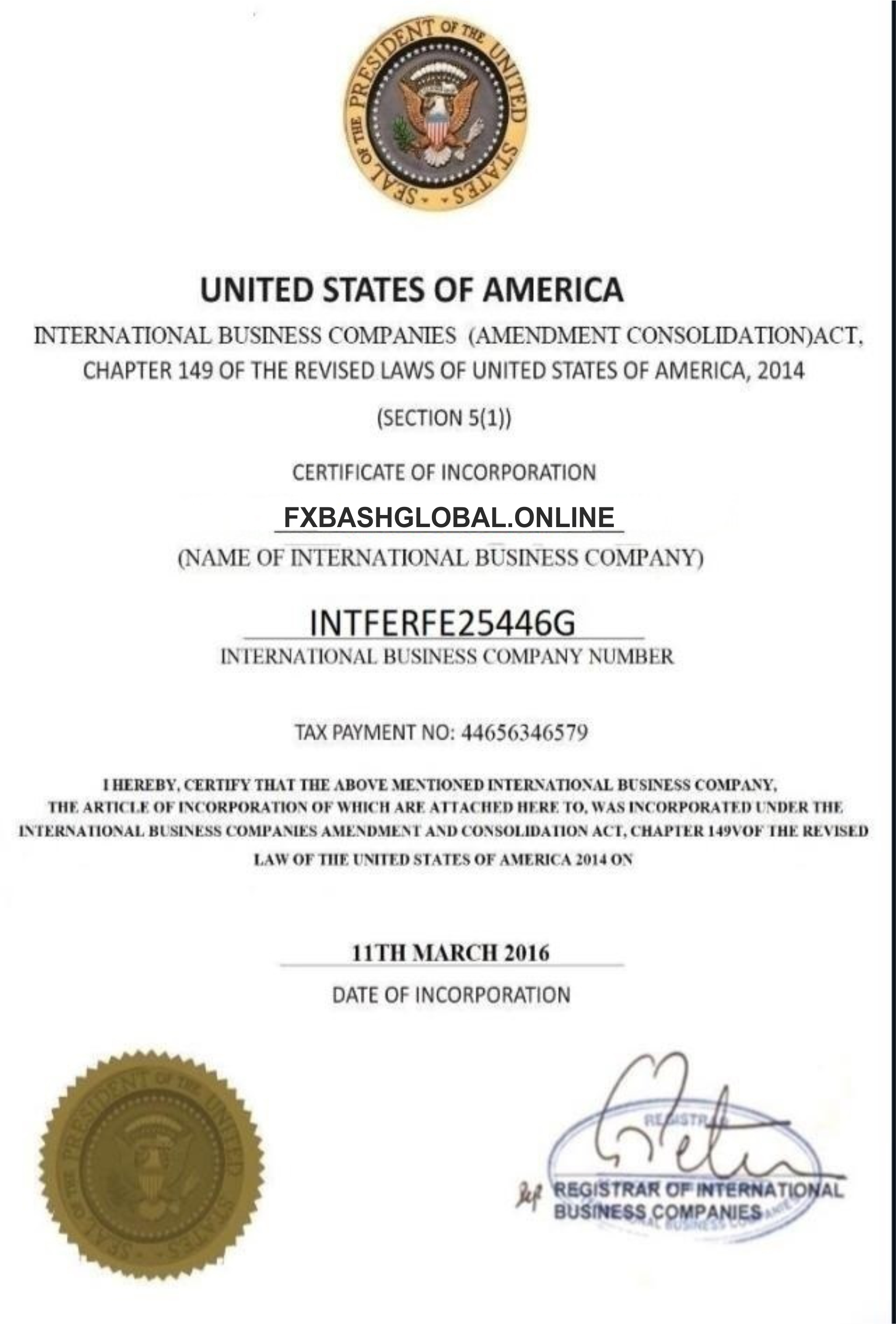 certificate